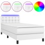 Boxspringbett und LED-Matratze aus weißem Kunstleder 90x200 cm von vidaXL, Betten und Lattenroste - Ref: Foro24-3134202, Prei...