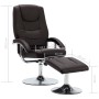 Sillón reclinable con reposapiés cuero sintético marrón de vidaXL, Sillones - Ref: Foro24-248655, Precio: 163,37 €, Descuento: %