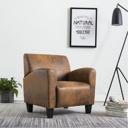 Brown artificial suede leather armchair by vidaXL, Armchairs - Ref: Foro24-248618, Price: 253,99 €, Discount: %