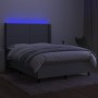 Cama box spring colchón y luces LED tela gris claro 140x190 cm de vidaXL, Camas y somieres - Ref: Foro24-3138229, Precio: 553...