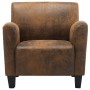 Brown artificial suede leather armchair by vidaXL, Armchairs - Ref: Foro24-248618, Price: 253,99 €, Discount: %