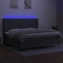 Cama box spring colchón y luces LED tela gris claro 200x200 cm de vidaXL, Camas y somieres - Ref: Foro24-3138262, Precio: 704...