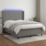 Cama box spring colchón y luces LED tela gris oscuro 140x190 cm de vidaXL, Camas y somieres - Ref: Foro24-3138310, Precio: 59...