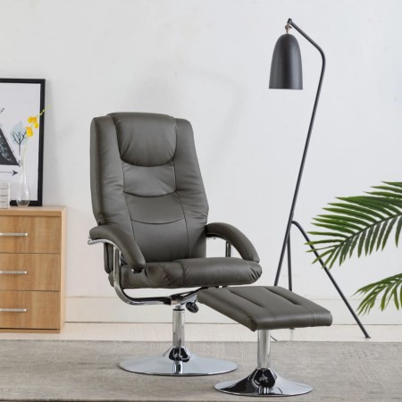 Gray synthetic leather recliner with footrest by vidaXL, Armchairs - Ref: Foro24-248654, Price: 175,37 €, Discount: %