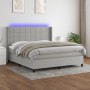 Cama box spring colchón y luces LED tela gris claro 160x200 cm de vidaXL, Camas y somieres - Ref: Foro24-3138325, Precio: 601...