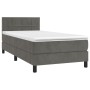 Cama box spring colchón y LED terciopelo gris oscuro 100x200 cm de vidaXL, Camas y somieres - Ref: Foro24-3134388, Precio: 35...