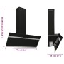 Campana extractora pared acero y vidrio templado negro 90 cm de vidaXL, Extractores - Ref: Foro24-51669, Precio: 189,15 €, De...