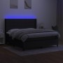 Box spring bed mattress and LED lights black fabric 160x200 cm by vidaXL, Beds and slatted bases - Ref: Foro24-3138327, Price...