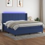 Cama box spring colchón y luces LED tela azul 200x200 cm de vidaXL, Camas y somieres - Ref: Foro24-3138347, Precio: 718,74 €,...