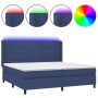 Cama box spring colchón y luces LED tela azul 200x200 cm de vidaXL, Camas y somieres - Ref: Foro24-3138347, Precio: 718,74 €,...