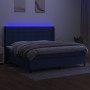 Cama box spring colchón y luces LED tela azul 200x200 cm de vidaXL, Camas y somieres - Ref: Foro24-3138347, Precio: 718,74 €,...