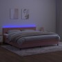 Cama box spring colchón y LED terciopelo rosa 200x200 cm de vidaXL, Camas y somieres - Ref: Foro24-3134428, Precio: 559,89 €,...