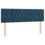 Box spring bed with mattress and LED dark blue velvet 140x200 cm by vidaXL, Beds and slatted bases - Ref: Foro24-3134589, Pri...