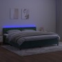 Box spring bed with mattress and LED dark green velvet 200x200cm by vidaXL, Beds and slatted bases - Ref: Foro24-3134606, Pri...