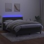 Box spring bed with mattress and LED dark gray velvet 140x200 cm by vidaXL, Beds and slatted bases - Ref: Foro24-3134646, Pri...