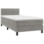 Cama box spring colchón y LED terciopelo gris claro 90x190 cm de vidaXL, Camas y somieres - Ref: Foro24-3134495, Precio: 308,...