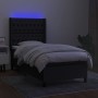 Cama box spring colchón y luces LED tela negro 90x200 cm de vidaXL, Camas y somieres - Ref: Foro24-3138527, Precio: 402,24 €,...