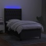 Boxspringbettmatratze und LED-Leuchten aus schwarzem Stoff 80x200 cm von vidaXL, Betten und Lattenroste - Ref: Foro24-3138511...