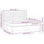 Box spring bed with fabric mattress and light gray LED 200x200 cm by vidaXL, Beds and slatted bases - Ref: Foro24-3138581, Pr...