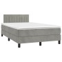 Cama box spring colchón y LED terciopelo gris claro 120x200 cm de vidaXL, Camas y somieres - Ref: Foro24-3134513, Precio: 378...