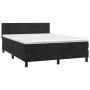 Box spring bed with mattress and LED black velvet 140x190 cm by vidaXL, Beds and slatted bases - Ref: Foro24-3134401, Price: ...