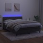 Cama box spring colchón y LED terciopelo gris oscuro 140x200 cm de vidaXL, Camas y somieres - Ref: Foro24-3134586, Precio: 46...