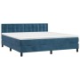 Box spring bed with mattress and LED dark blue velvet 160x200 cm by vidaXL, Beds and slatted bases - Ref: Foro24-3134655, Pri...