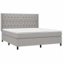 Cama box spring colchón y luces LED tela gris claro 160x200 cm de vidaXL, Camas y somieres - Ref: Foro24-3138565, Precio: 636...