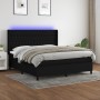 Box spring bed mattress and LED lights black fabric 180x200 cm by vidaXL, Beds and slatted bases - Ref: Foro24-3138575, Price...