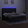 Box spring bed mattress and LED lights black fabric 180x200 cm by vidaXL, Beds and slatted bases - Ref: Foro24-3138575, Price...