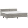 Cama box spring colchón y LED terciopelo gris claro 200x200 cm de vidaXL, Camas y somieres - Ref: Foro24-3134603, Precio: 623...