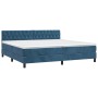 Cama box spring colchón y LED terciopelo azul oscuro 200x200 cm de vidaXL, Camas y somieres - Ref: Foro24-3134607, Precio: 63...