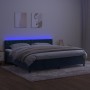 Cama box spring colchón y LED terciopelo azul oscuro 200x200 cm de vidaXL, Camas y somieres - Ref: Foro24-3134607, Precio: 63...