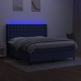 Boxspringbettmatratze und LED-Leuchten aus blauem Stoff 180x200 cm von vidaXL, Betten und Lattenroste - Ref: Foro24-3138659, ...