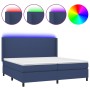 Cama box spring colchón y luces LED tela azul 200x200 cm de vidaXL, Camas y somieres - Ref: Foro24-3138187, Precio: 767,89 €,...