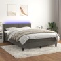 Cama box spring colchón y LED terciopelo gris oscuro 140x200 cm de vidaXL, Camas y somieres - Ref: Foro24-3134466, Precio: 44...