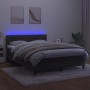 Cama box spring colchón y LED terciopelo gris oscuro 140x200 cm de vidaXL, Camas y somieres - Ref: Foro24-3134466, Precio: 44...