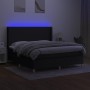 Box spring bed mattress and LED lights black fabric 160x200 cm by vidaXL, Beds and slatted bases - Ref: Foro24-3138727, Price...