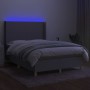 Box spring bed mattress and LED lights light gray fabric 140x200 cm by vidaXL, Beds and slatted bases - Ref: Foro24-3138717, ...