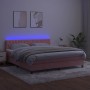 Box spring bed with mattress and LED pink velvet 180x200 cm by vidaXL, Beds and slatted bases - Ref: Foro24-3134602, Price: 5...