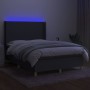 Box spring bed mattress and LED lights dark gray fabric 140x200 cm by vidaXL, Beds and slatted bases - Ref: Foro24-3138718, P...