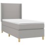 Box spring bed mattress and LED lights light gray fabric 90x190 cm by vidaXL, Beds and slatted bases - Ref: Foro24-3138677, P...