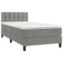 Box spring bed with mattress and LED light gray velvet 80x200 cm by vidaXL, Beds and slatted bases - Ref: Foro24-3134609, Pri...