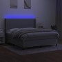 Cama box spring colchón y luces LED tela gris claro 160x200 cm de vidaXL, Camas y somieres - Ref: Foro24-3138165, Precio: 602...