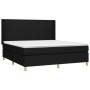 Box spring bed mattress and LED lights black fabric 180x200 cm by vidaXL, Beds and slatted bases - Ref: Foro24-3138735, Price...