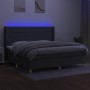 Box spring bed mattress and LED lights light gray fabric 200x200 cm by vidaXL, Beds and slatted bases - Ref: Foro24-3138902, ...