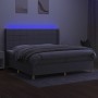 Cama box spring con colchón tela y LED gris claro 200x200 cm de vidaXL, Camas y somieres - Ref: Foro24-3138901, Precio: 670,8...