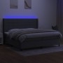 Boxspringbettmatratze und LED-Leuchten hellgrauer Stoff 200x200 cm von vidaXL, Betten und Lattenroste - Ref: Foro24-3138342, ...