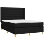 Box spring bed mattress and LED lights black fabric 140x190 cm by vidaXL, Beds and slatted bases - Ref: Foro24-3138951, Price...