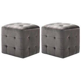 Pouf 2 Einheiten grauer Samt 30x30x30 cm von vidaXL, Osmanen - Ref: Foro24-278385, Preis: 80,92 €, Rabatt: %